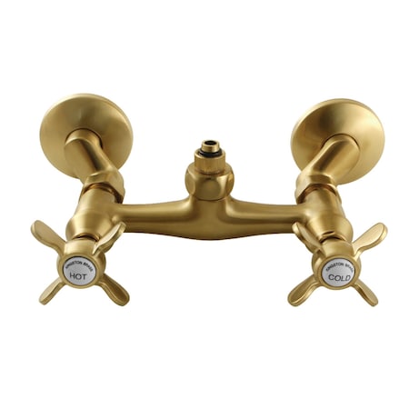 Kingston Brass CC2137BEX Wall Mount Tub Faucet Body with Riser Adapter, Brushed Brass CC2137BEX